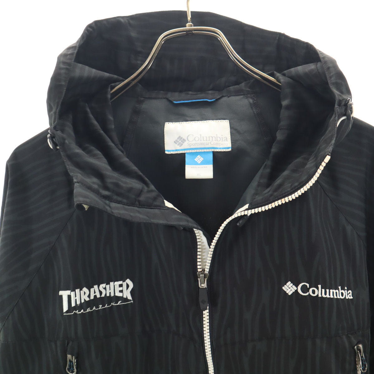 Columbia コロンビア THRASHER スラッシャー コラボ 総柄 マウンテンパーカー XL ブラック アウトドア メンズ