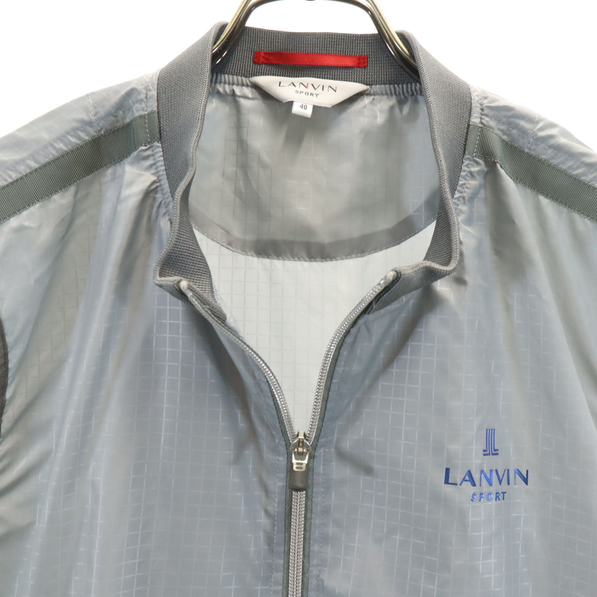 LANVIN SPORT ランバンスポール チェック柄 ベスト 40 グレー メンズ