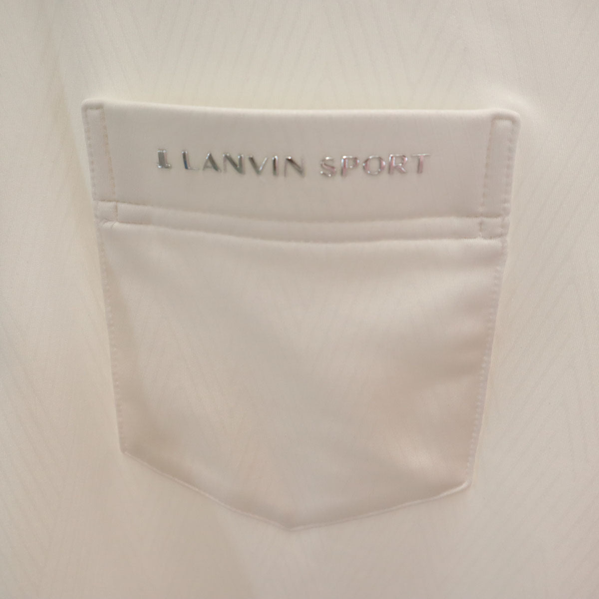 LANVIN SPORT ランバンスポール 日本製 総柄 長袖 ポロシャツ 40 ホワイト メンズ