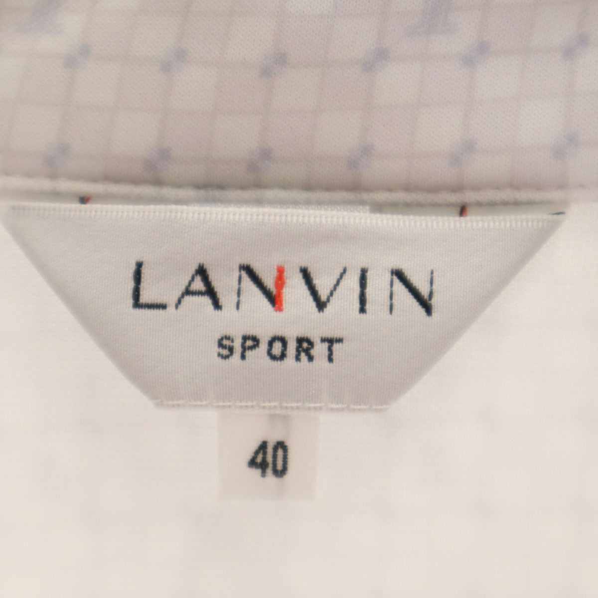 美品 LANVIN SPORT ランバンスポール 総柄 長袖 ポロシャツ 40 ホワイト メンズ