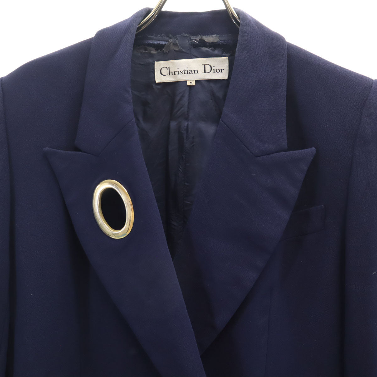 Christian Dior クリスチャンディオール 90s オールド ダブル ジャケット M ネイビー系 レディース