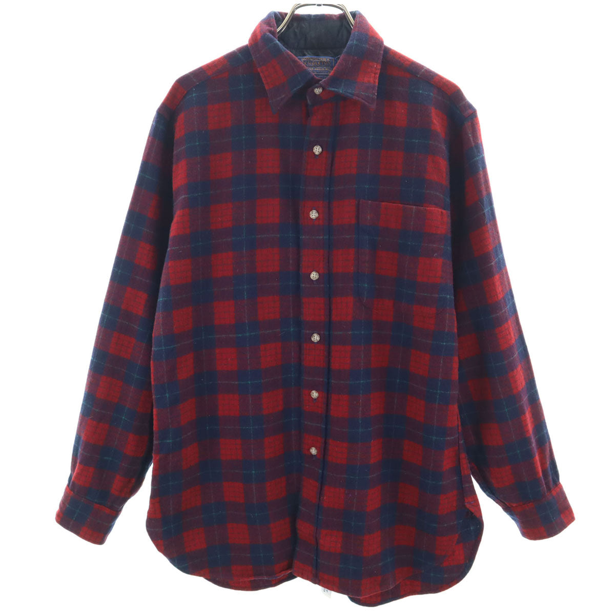 PENDLETON ペンドルトン 70s USA製 ヴィンテージ チェック柄 長袖 ネルシャツ M レッド メンズ