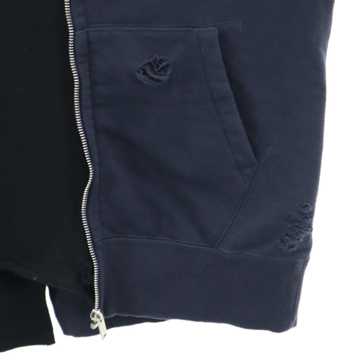 MIHARA YASUHIRO ミハラヤスヒロ 日本製 長袖 グランジ スウェットパーカー 44 ネイビー メンズ