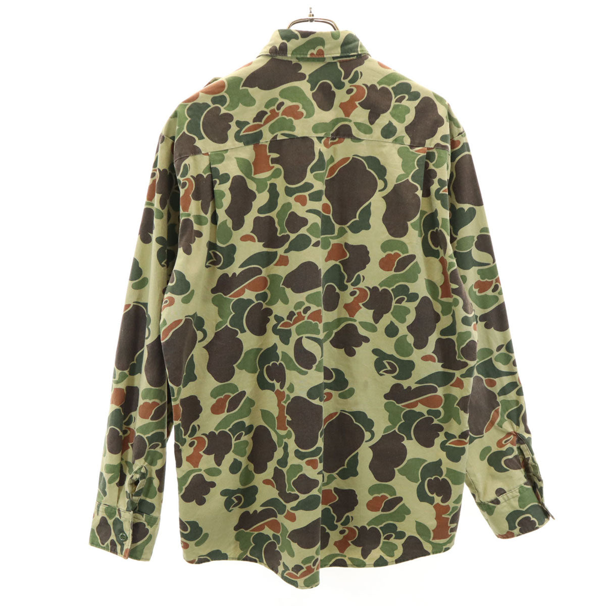 VINTAGE ヴィンテージ 70s ダックハンターカモ 長袖 ミリタリーシャツ オリーブ系 迷彩 メンズ