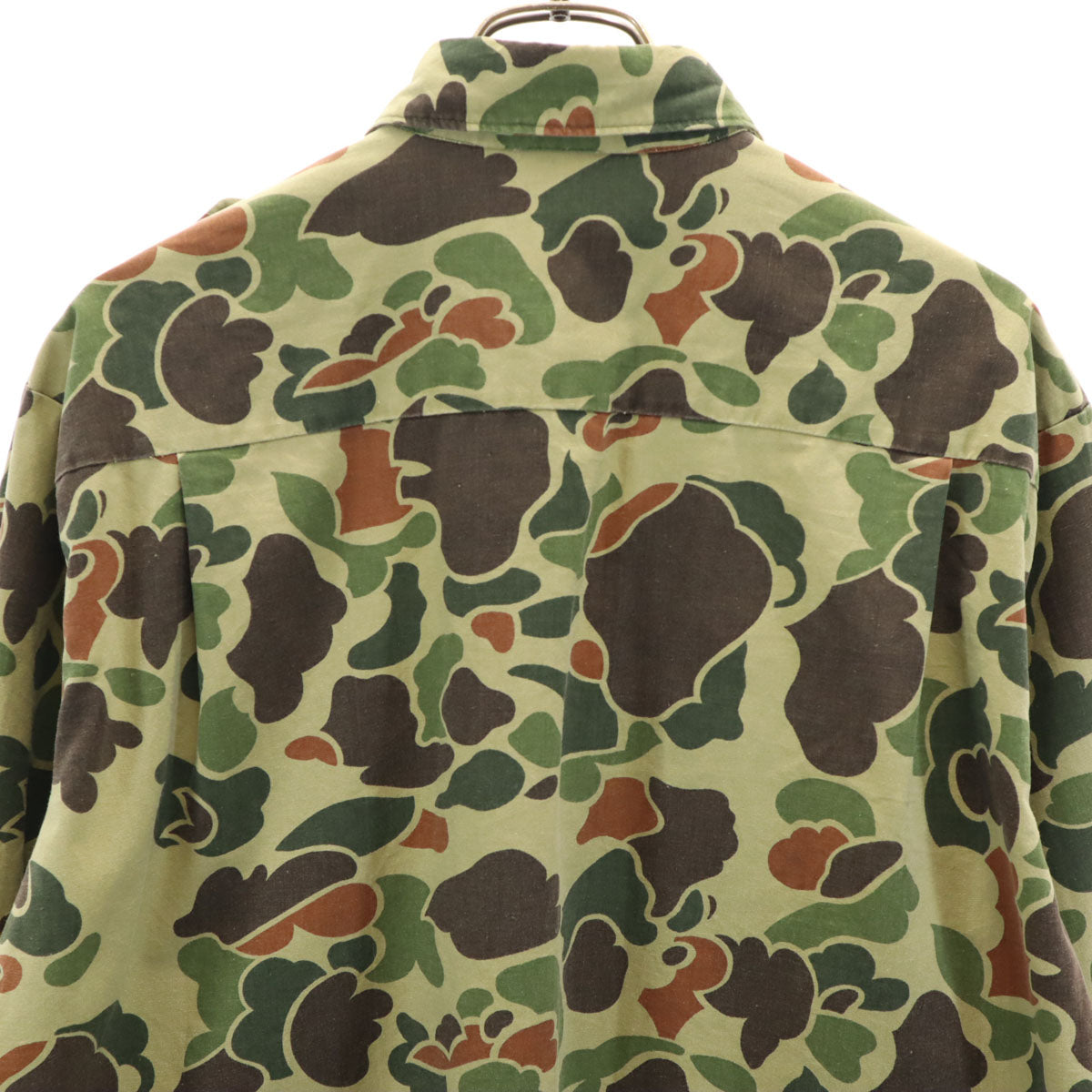 VINTAGE ヴィンテージ 70s ダックハンターカモ 長袖 ミリタリーシャツ オリーブ系 迷彩 メンズ