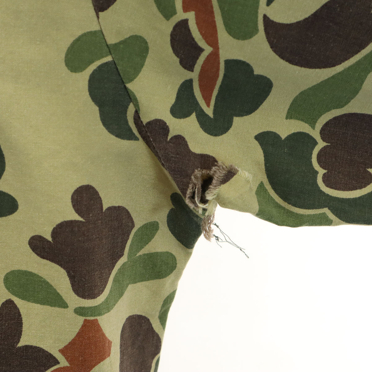 VINTAGE ヴィンテージ 70s ダックハンターカモ 長袖 ミリタリーシャツ オリーブ系 迷彩 メンズ