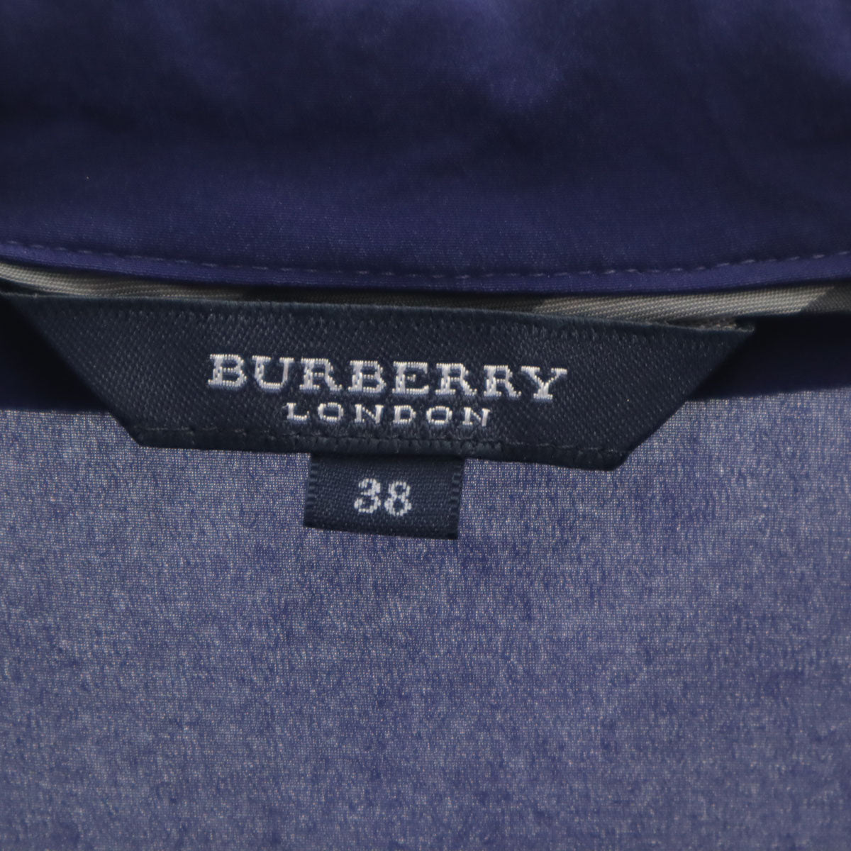 BURBERRY LONDON バーバリーロンドン 日本製 シルクブレンド 長袖 ワンピース 38 ネイビー 三陽商会 レディース