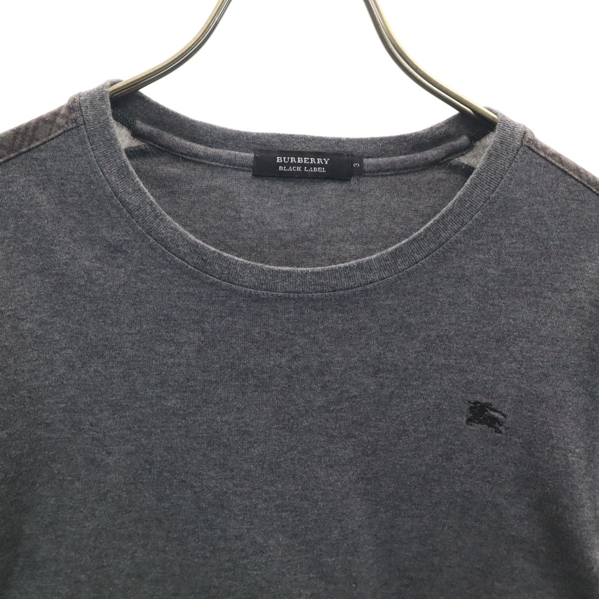 BURBERRY BLACK LABEL バーバリーブラックレーベル 日本製 長袖 Tシャツ 3 グレー 三陽商会 ロンT メンズ