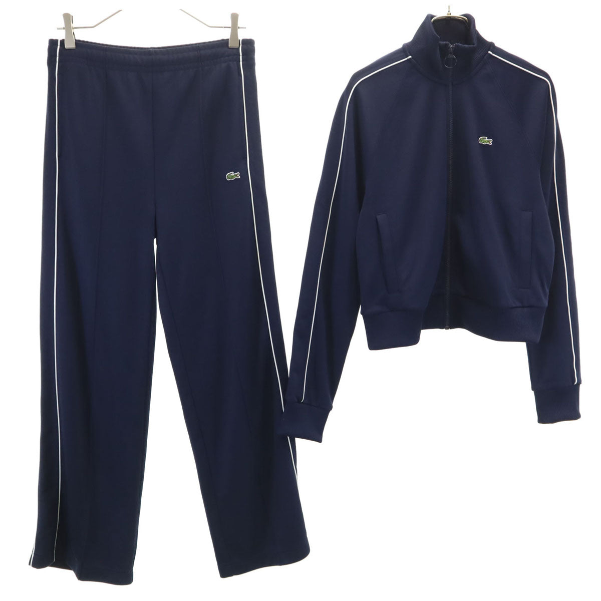 美品 LACOSTE ラコステ トラックジャケット 上下 セットアップ 36 ネイビー ジャージ レディース