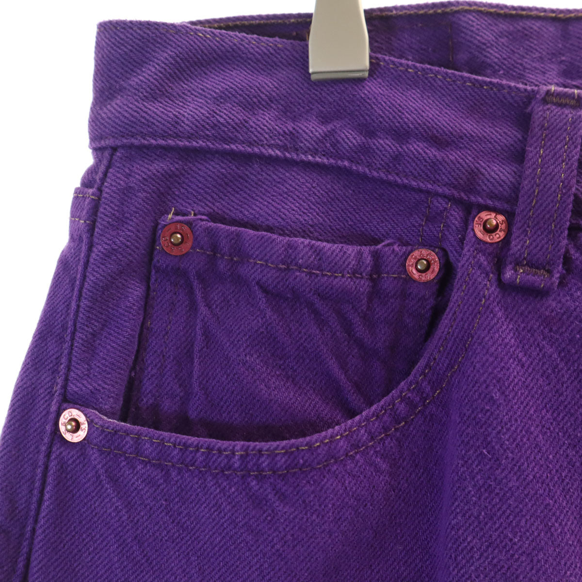 Levi's リーバイス 90s 70506-0257 USA製 カナダ製 オールド 後染め デニムジャケット 上下 セットアップ 36/W32 パープル トラッカー ジージャン メンズ