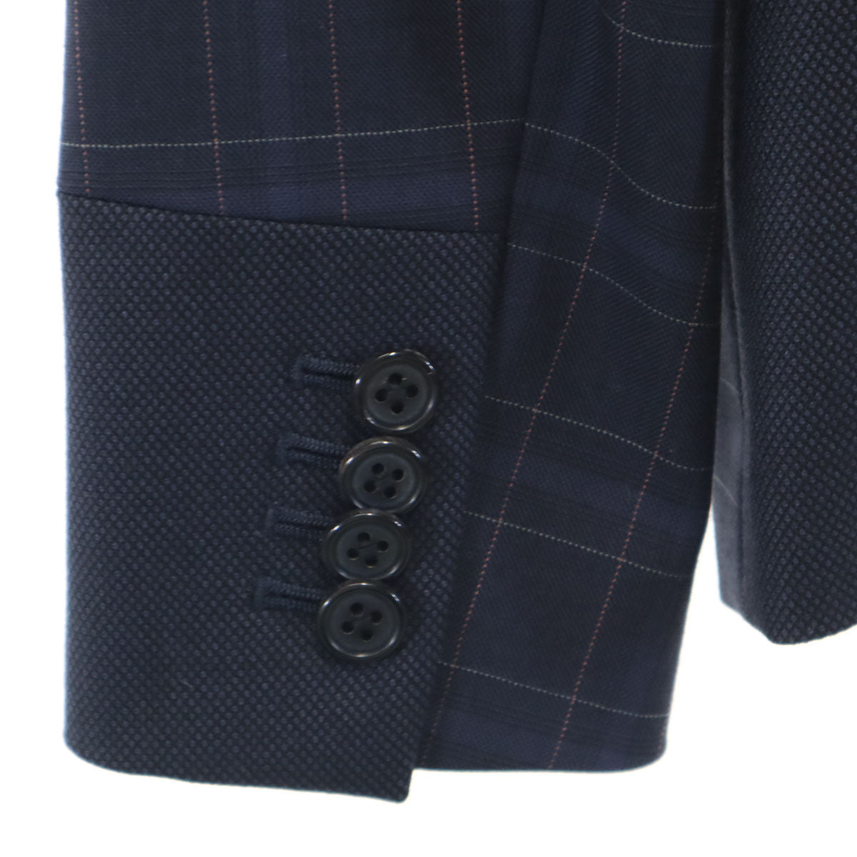 Paul Smith ポールスミス 日本製 チェック柄 パンツスーツ 上下 セットアップ 38 ネイビー レディース