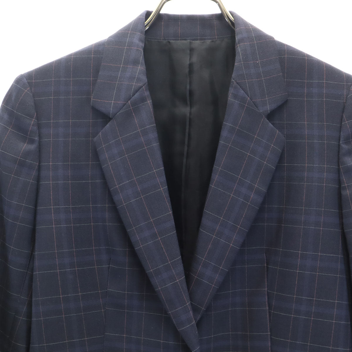 Paul Smith ポールスミス 日本製 チェック柄 パンツスーツ 上下 セットアップ 38 ネイビー レディース