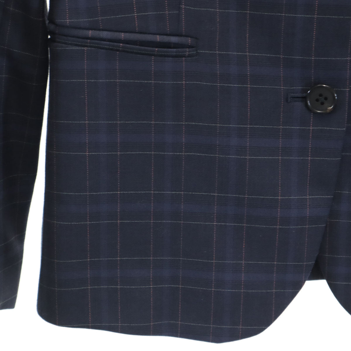Paul Smith ポールスミス 日本製 チェック柄 パンツスーツ 上下 セットアップ 38 ネイビー レディース
