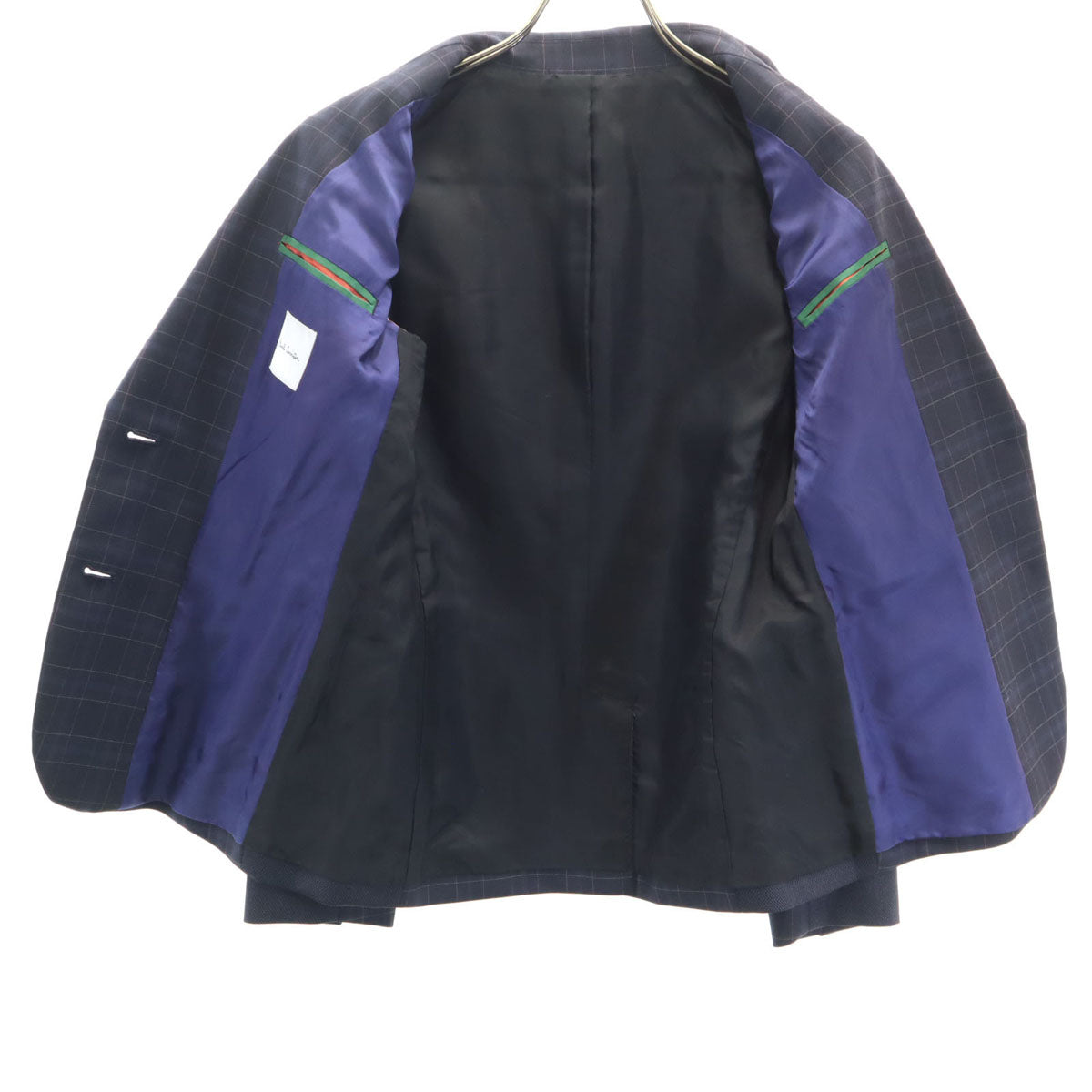Paul Smith ポールスミス 日本製 チェック柄 パンツスーツ 上下 セットアップ 38 ネイビー レディース
