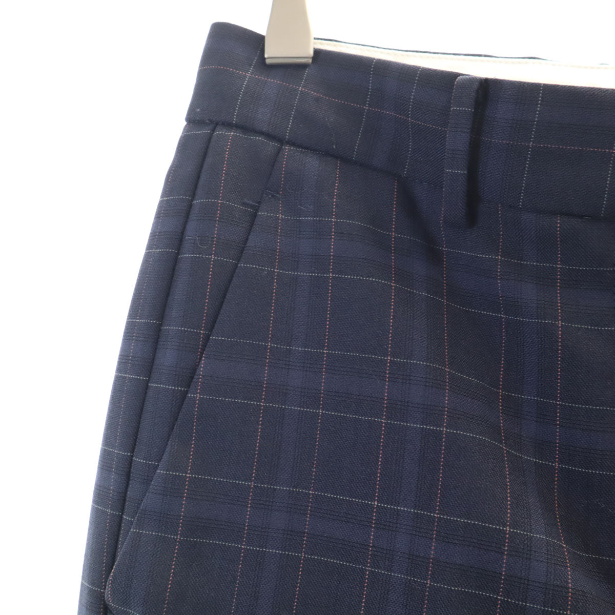 Paul Smith ポールスミス 日本製 チェック柄 パンツスーツ 上下 セットアップ 38 ネイビー レディース