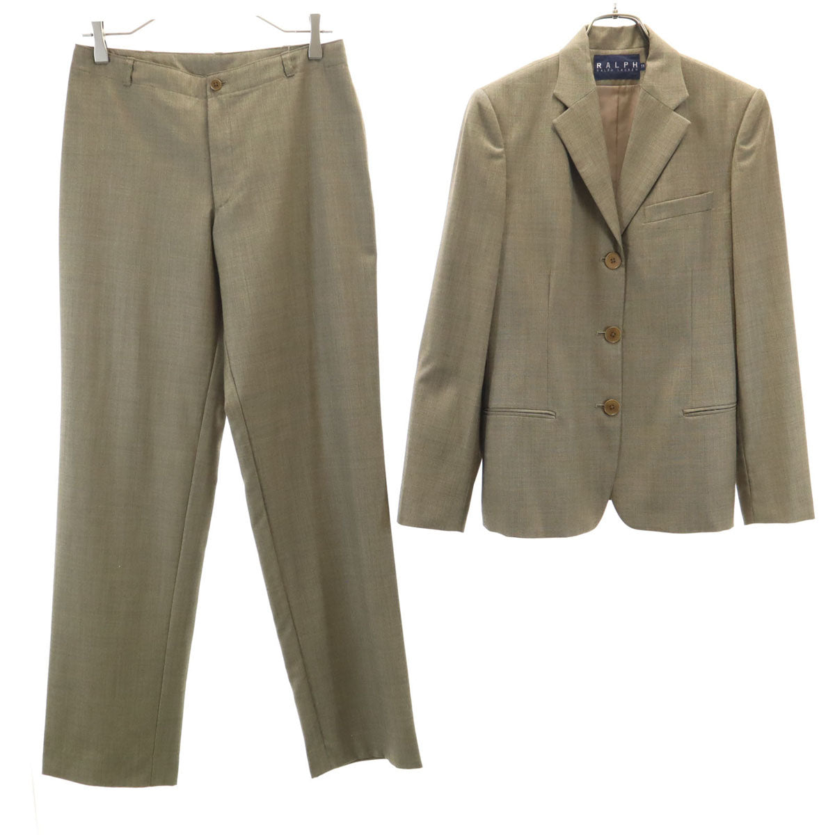 RALPH RALPH LAUREN ラルフラルフローレン 日本製 パンツスーツ 上下 セットアップ 11 カーキブラウン レディース