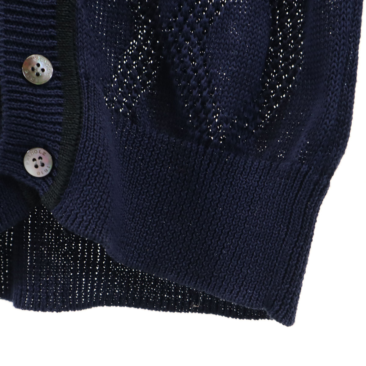 Pringle プリングル アーガイル 長袖 Vネック ニットカーディガン 38 ネイビー メンズ