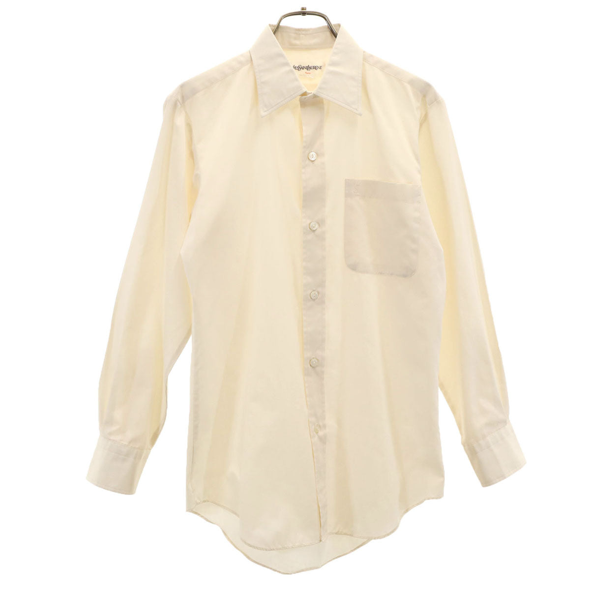 YVES SAINT LAURENT イヴサンローラン 80s 90s オールド 長袖 シャツ 36-78 アイボリー メンズ
