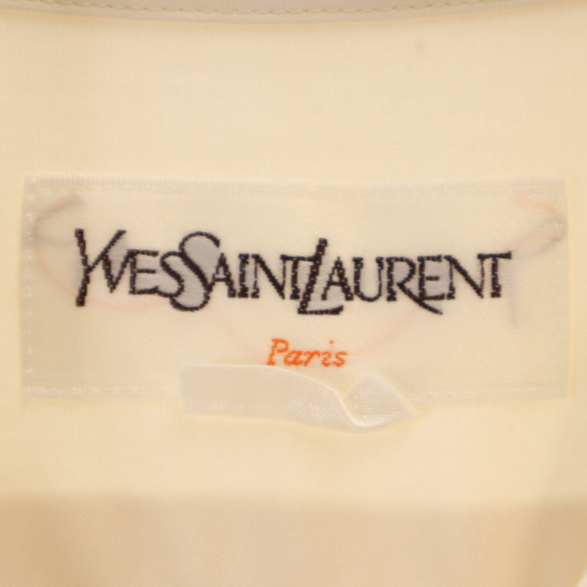 YVES SAINT LAURENT イヴサンローラン 80s 90s オールド 長袖 シャツ 36-78 アイボリー メンズ