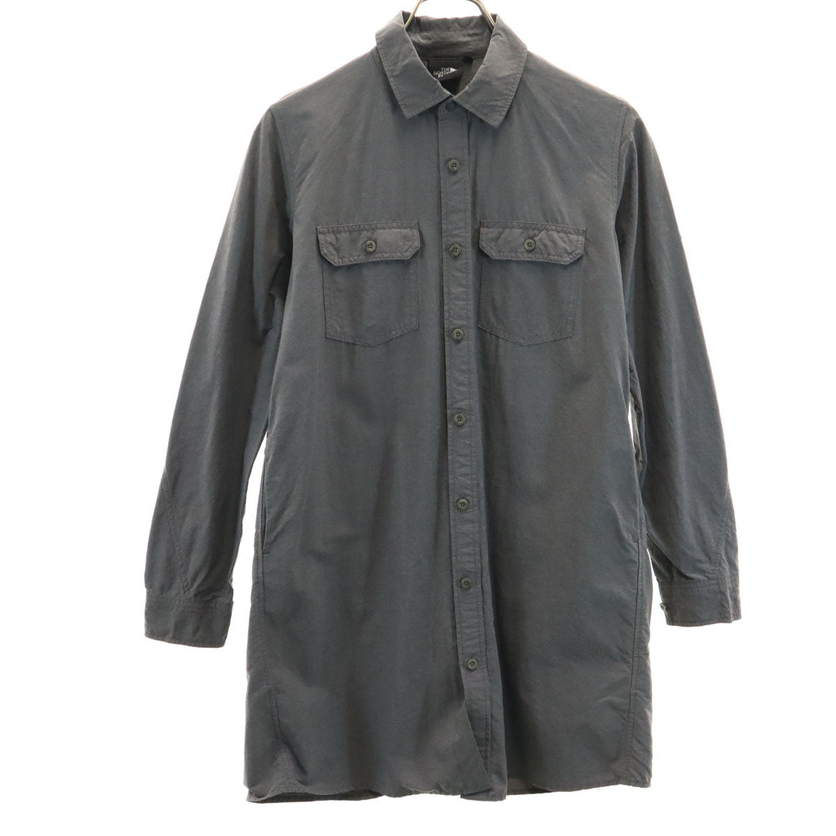 THE NORTH FACE ノースフェイス 長袖 サイエンス ムーブメント ダンガリー キャノピー シャツワンピース S チャコールグレー アウトドア NRW11762 ロールアップ袖 レディース