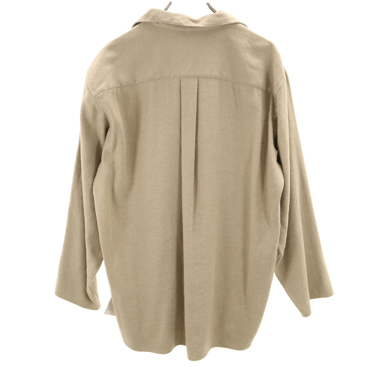 未使用 SOVEREIGN UNITED ARROWS ソブリン ユナイテッドアローズ シルク リネン 長袖 スキッパー シャツ L ベージュ メンズ