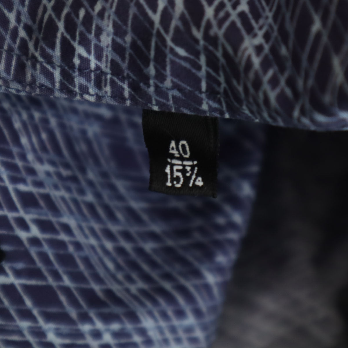 GIORGIO ARMANI ジョルジオアルマーニ イタリア製 総柄 長袖 コットンシャツ 40 ネイビー メンズ