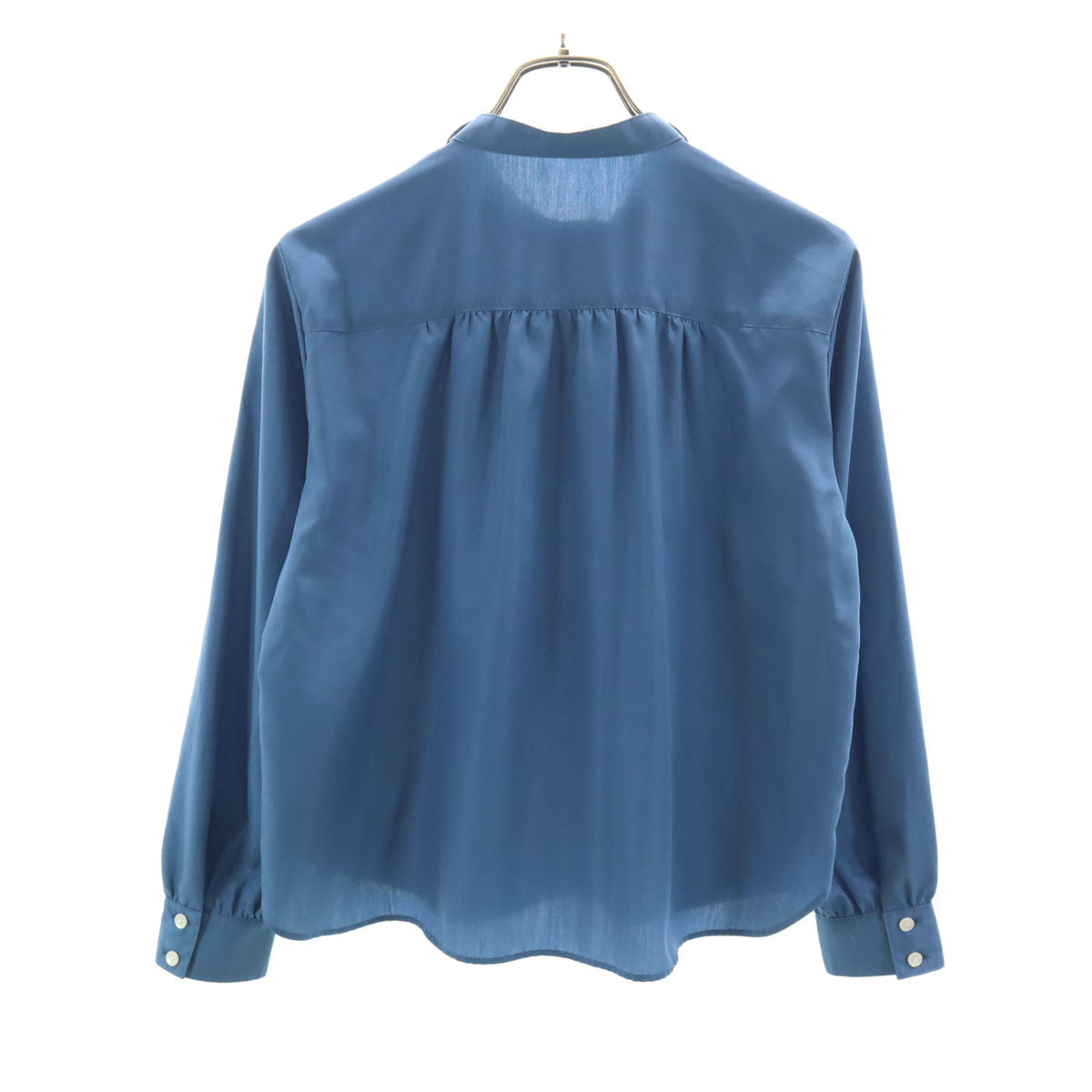BLUE LABEL CRESTBRIDGE ブルーレーベルクレストブリッジ 長袖 バンドカラーシャツ 36 青紺系 ブラウス レディース