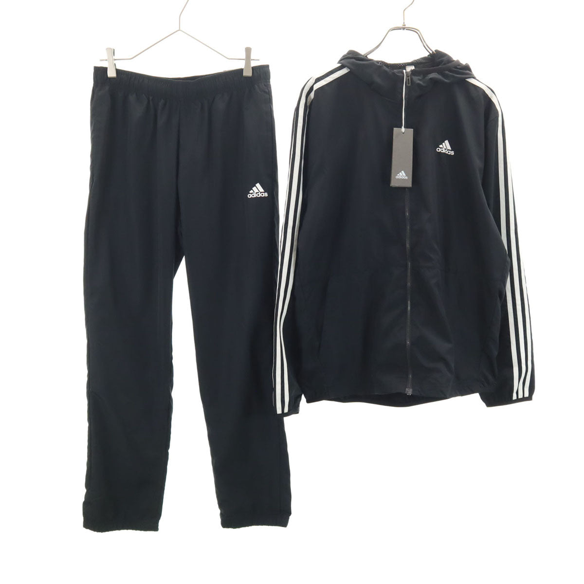 未使用 adidas アディダス トレーニング 長袖 ジップパーカー 上下 セットアップ O ブラック 裏メッシュ メンズ