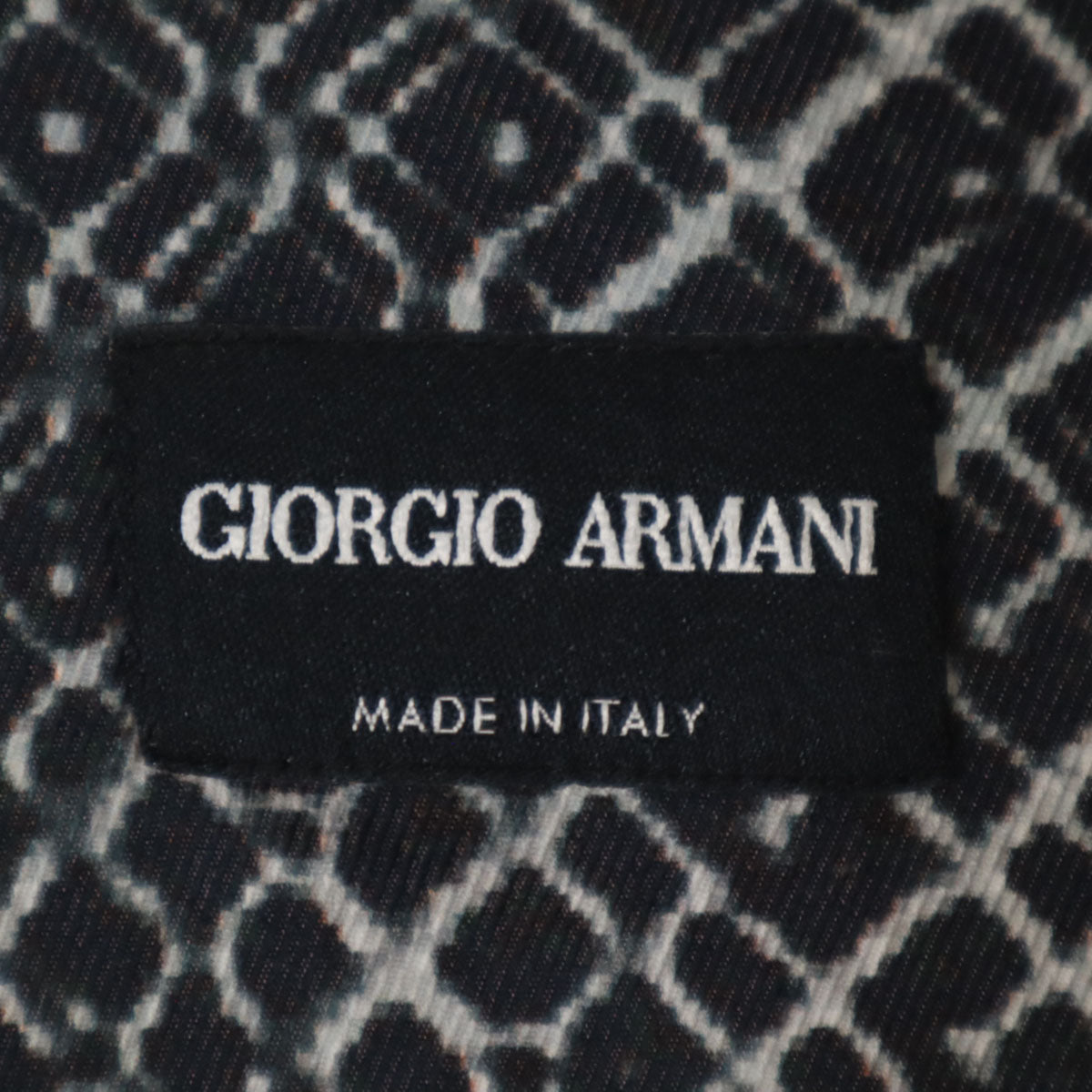 GIORGIO ARMANI ジョルジオアルマーニ イタリア製 総柄 長袖 ストレッチ シャツ 39 ブラック メンズ