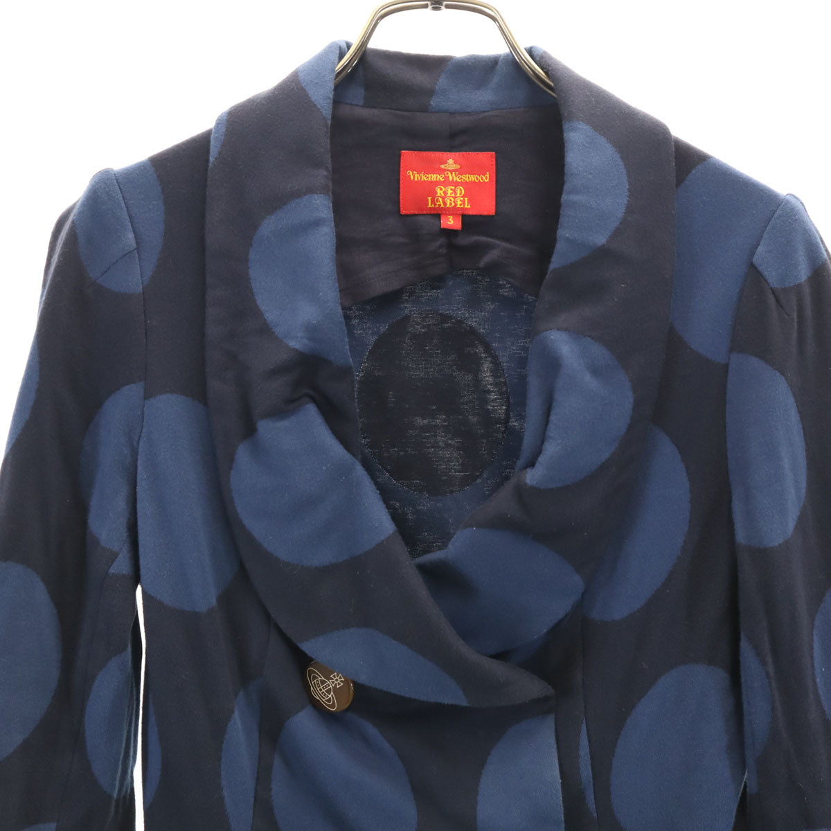 Vivienne Westwood RED LABEL ヴィヴィアンウエストウッドレッドレーベル 日本製 ドット柄 ダブルブレスト ジャケット 3 ネイビー 水玉 レディース
