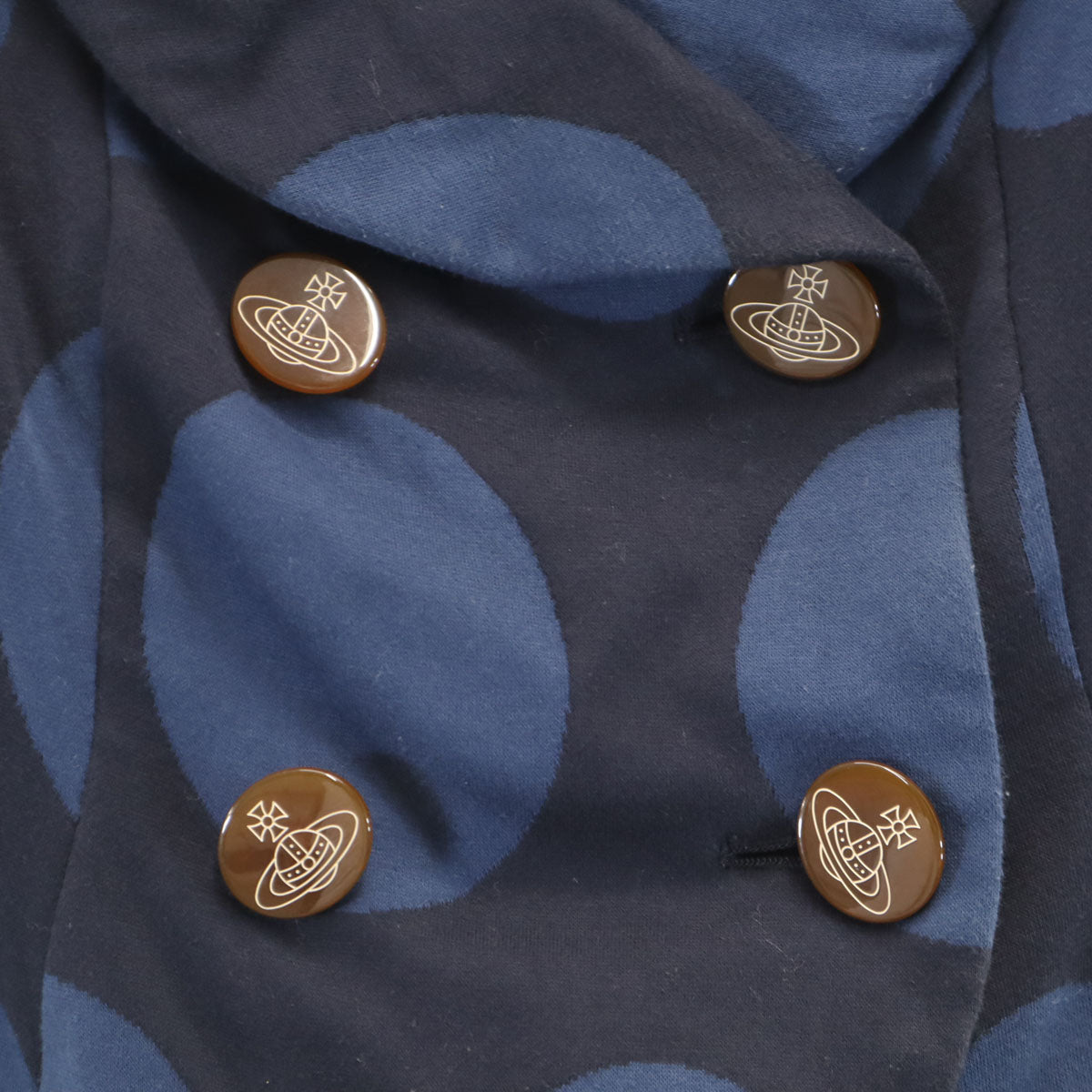 Vivienne Westwood RED LABEL ヴィヴィアンウエストウッドレッドレーベル 日本製 ドット柄 ダブルブレスト ジャケット 3 ネイビー 水玉 レディース