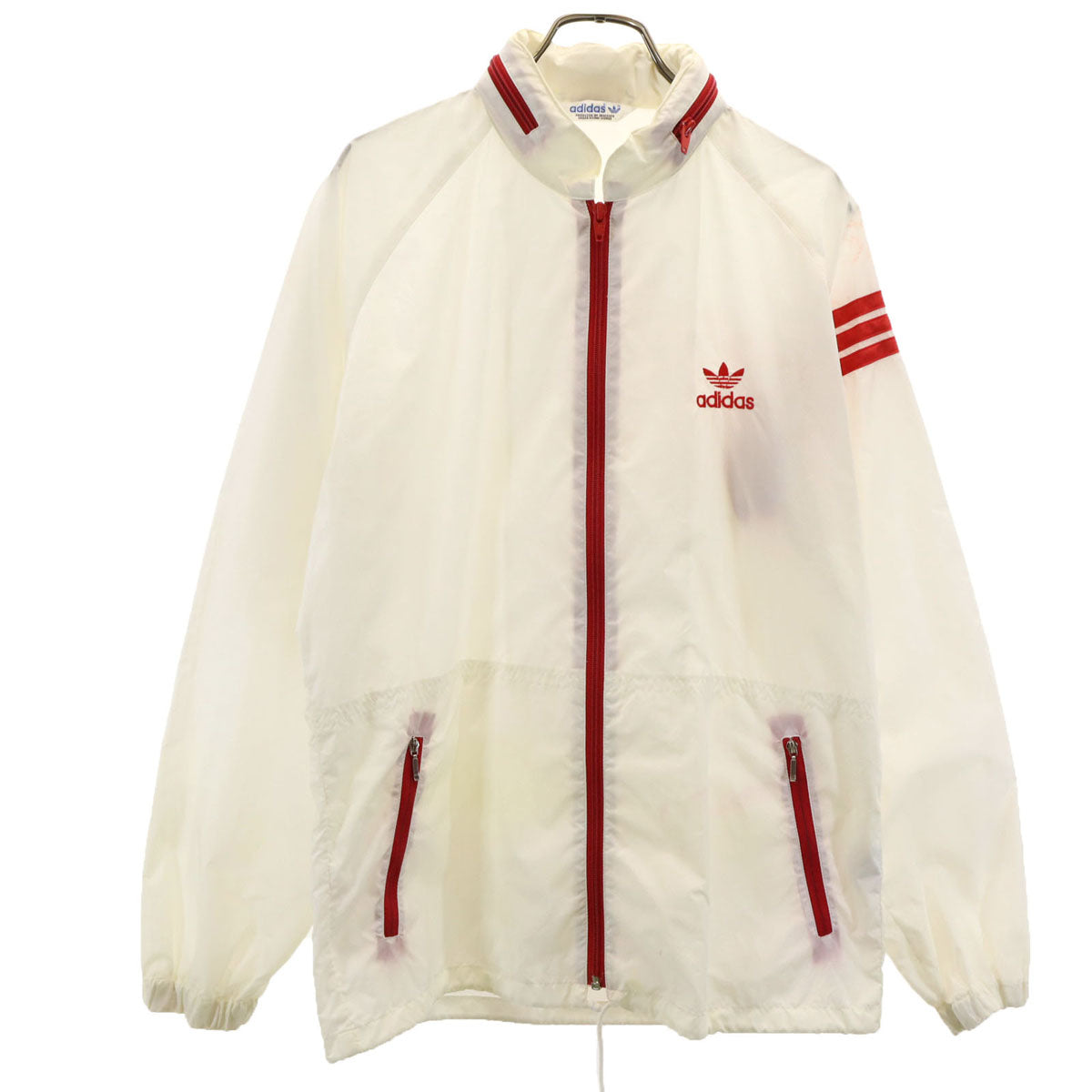 adidas アディダス 70s ヴィンテージ ナイロンジャケット L アイボリー デサント メンズ