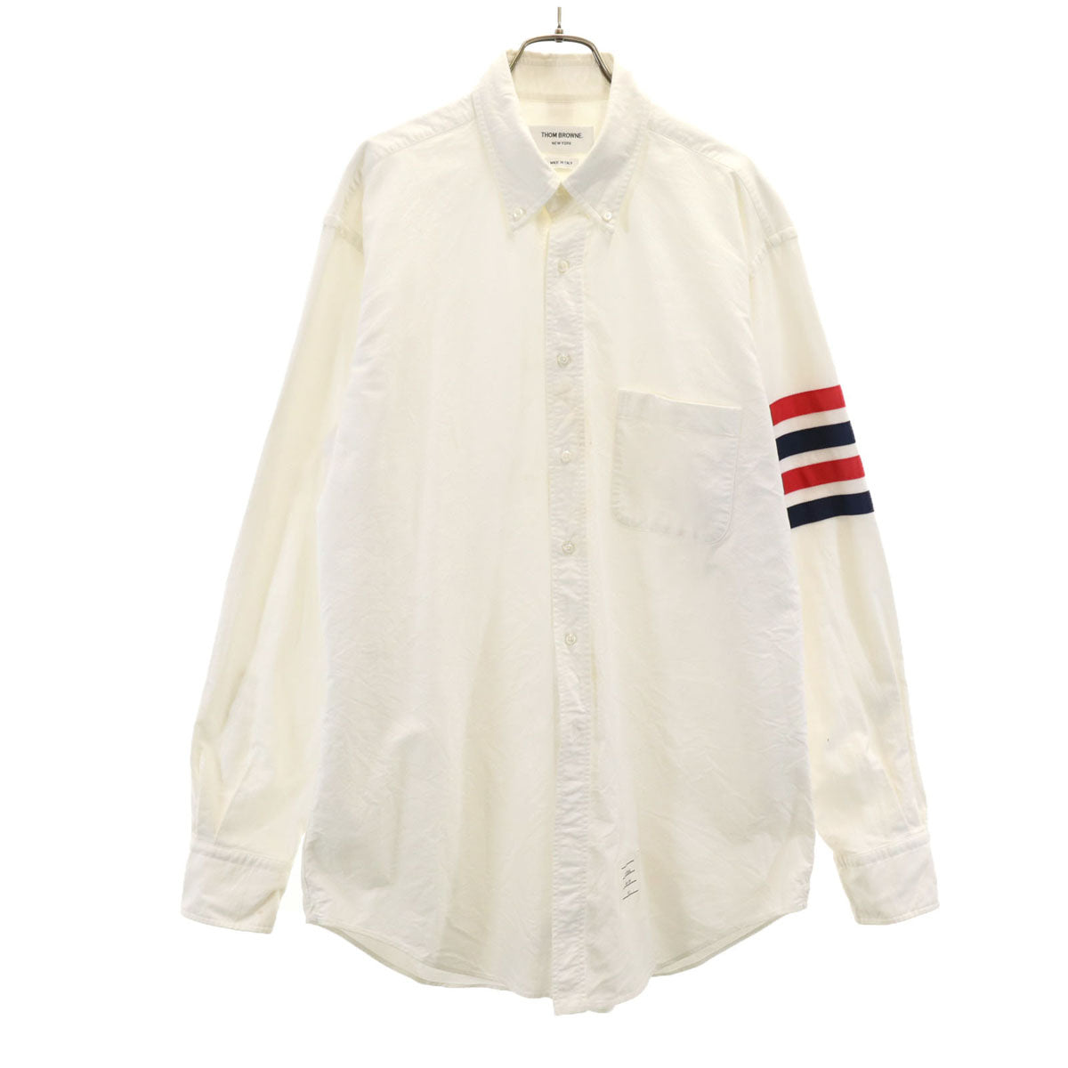 THOM BROWNE トムブラウン イタリア製 長袖 ボタンダウンシャツ 5 アイボリー メンズ