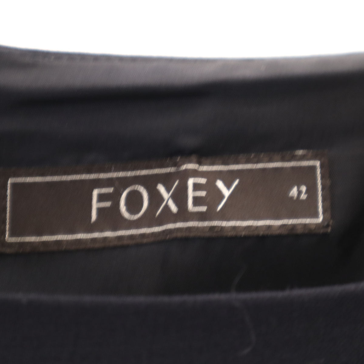 FOXEY フォクシー 日本製 ノースリーブ ワンピース 42 ネイビー レディース
