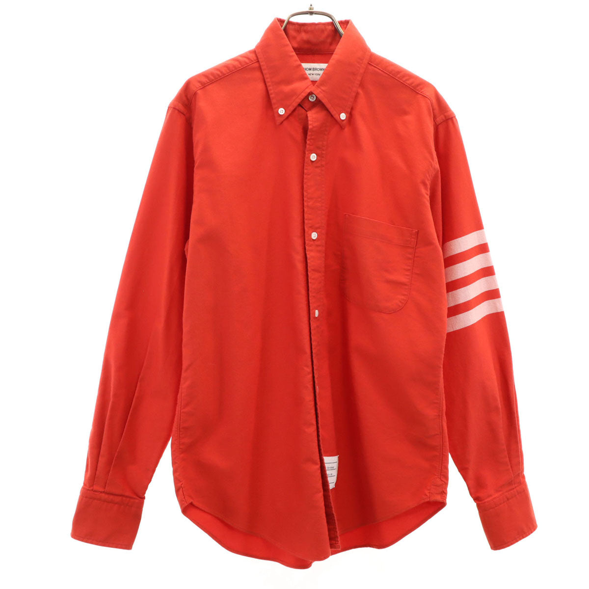 THOM BROWNE トムブラウン USA製 長袖 ボタンダウンシャツ 2 レッド メンズ