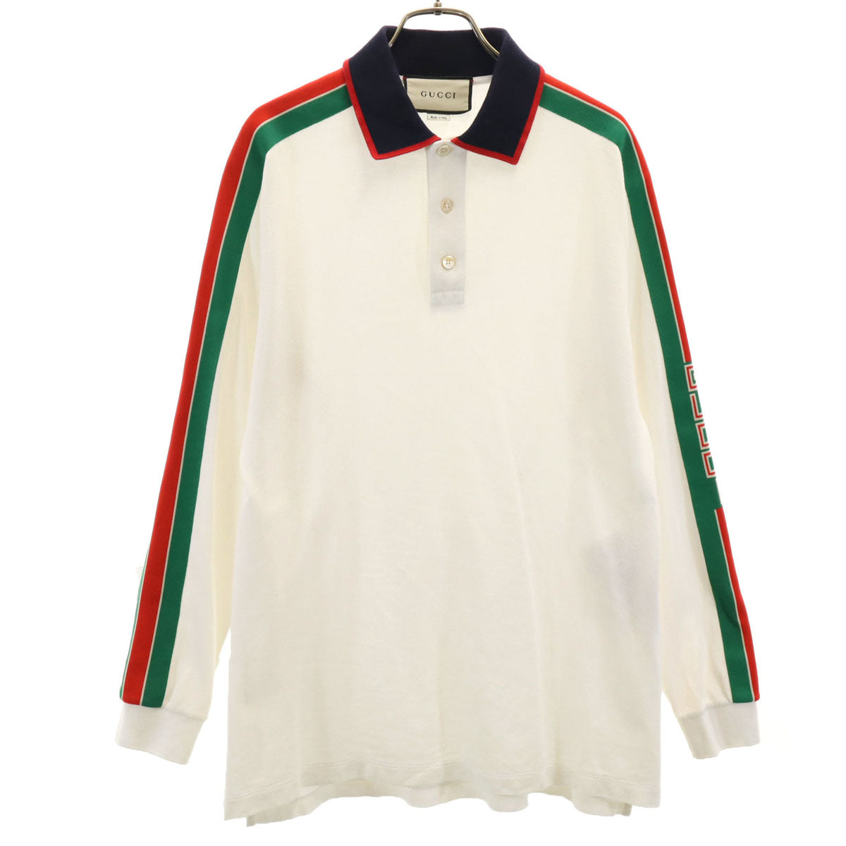 GUCCI グッチ イタリア製 長袖 ポロシャツ S ホワイト メンズ