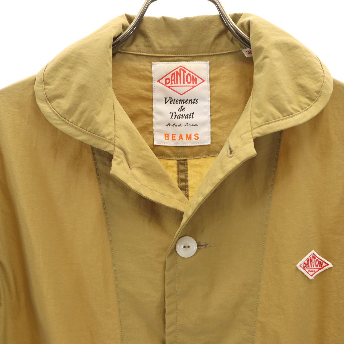Danton ダントン 日本製 BEAMS ビームス別注 丸襟 ジャケット 36 カーキベージュ レディース