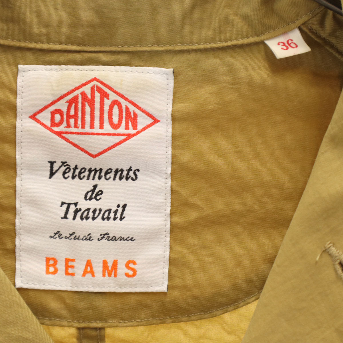 Danton ダントン 日本製 BEAMS ビームス別注 丸襟 ジャケット 36 カーキベージュ レディース