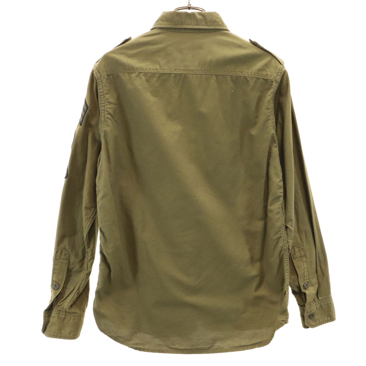 HYSTERIC GLAMOUR ヒステリックグラマー 日本製 長袖 ミリタリーシャツ S カーキ メンズ