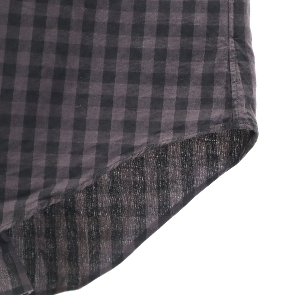 BLACK COMME des GARCONS ブラックコムデギャルソン 2012年 日本製 チェック柄 長袖 コットンシャツ M チャコールグレー メンズ