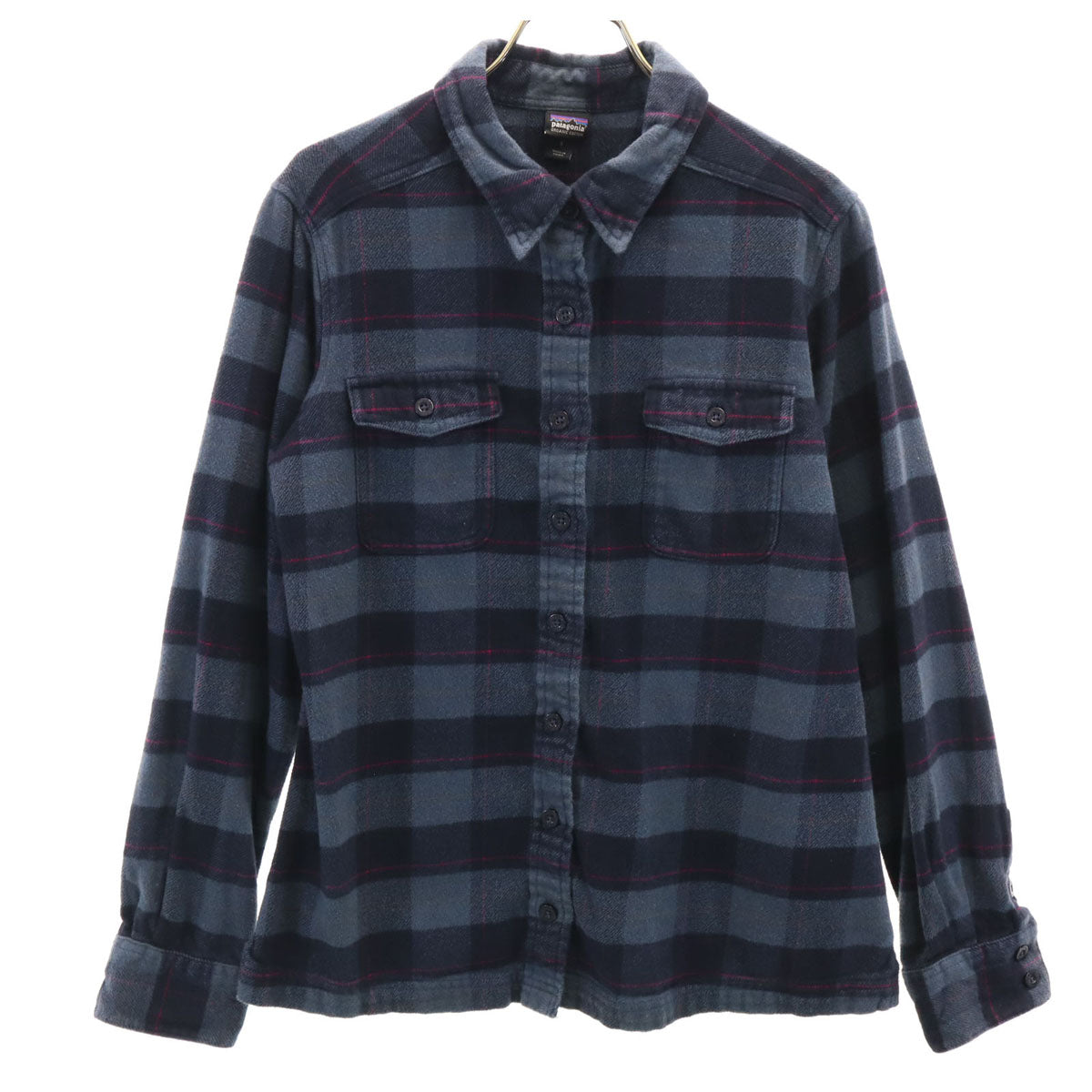 patagonia パタゴニア チェック柄 長袖 ネルシャツ 4 ネイビー 53915FA17 アウトドア レディース
