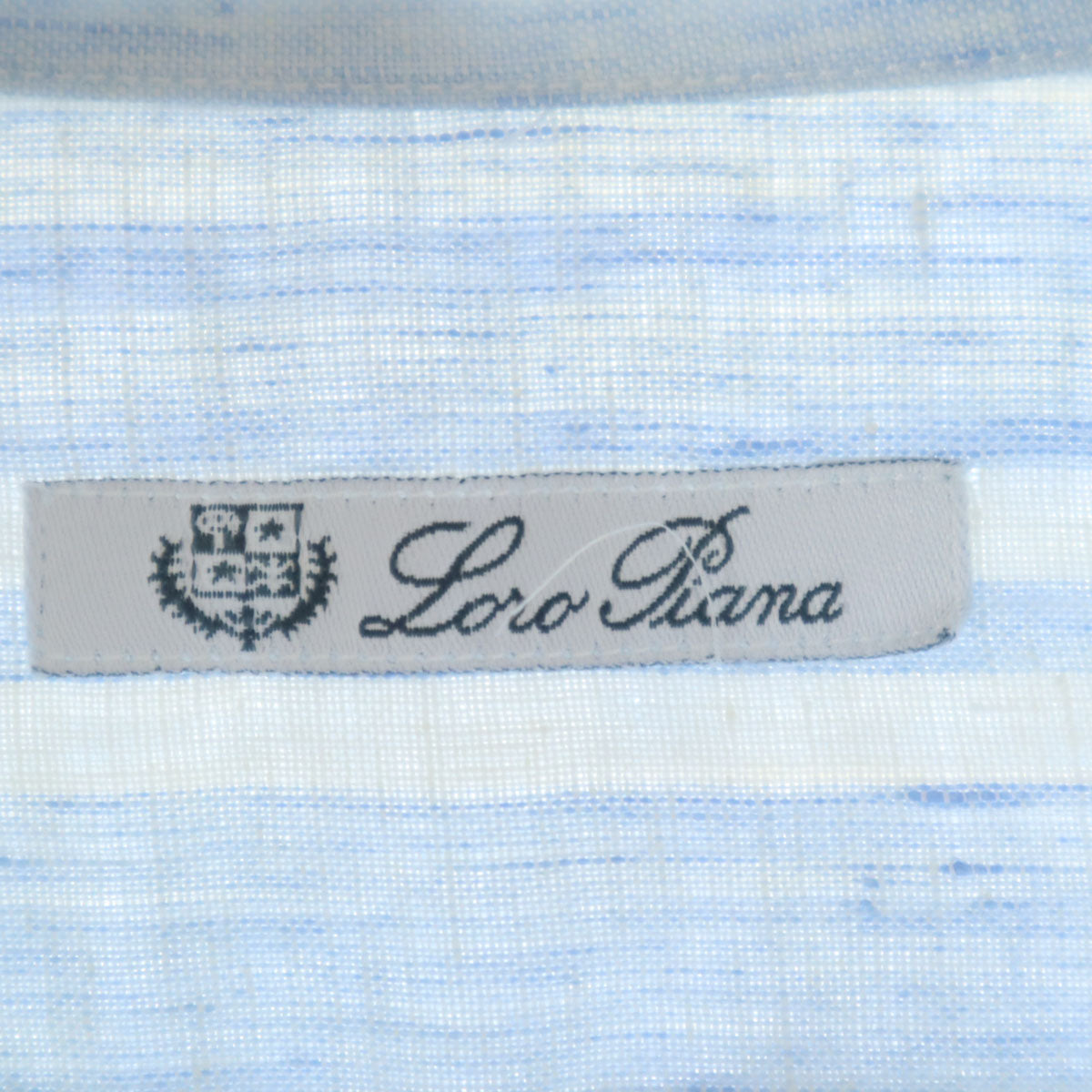 Loro Piana ロロピアーナ イタリア製 リネン100％ 長袖 シャツ S ブルー系 メンズ