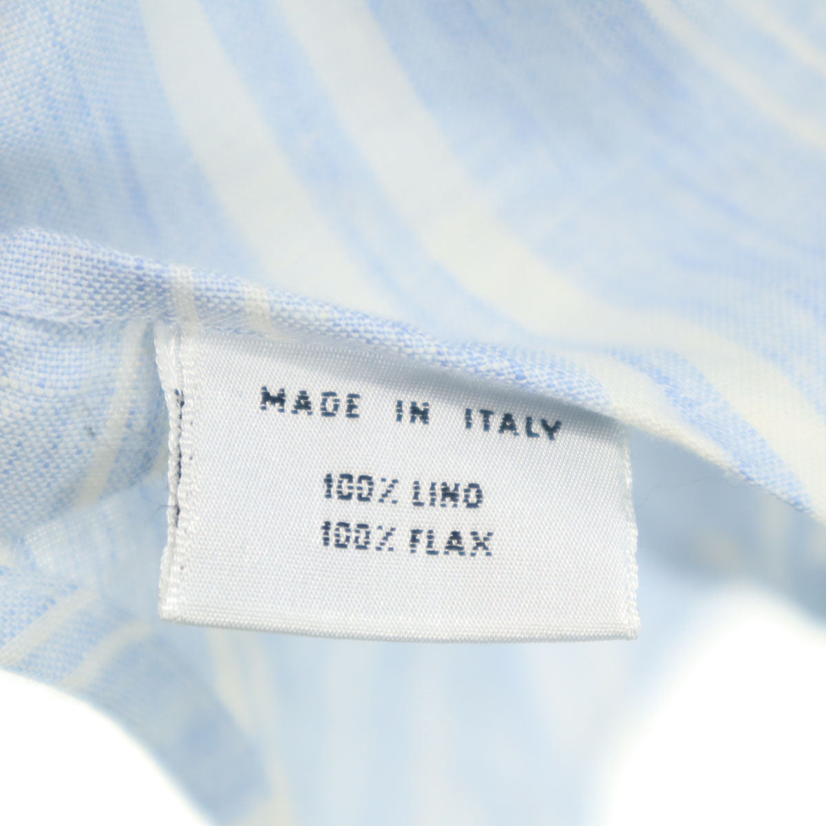 Loro Piana ロロピアーナ イタリア製 リネン100％ 長袖 シャツ S ブルー系 メンズ