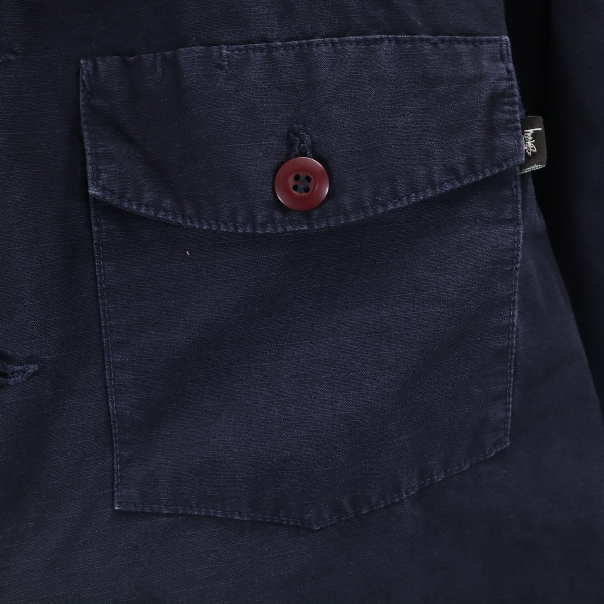 STUSSY ステューシー USA製 長袖 ワークシャツ M ネイビー メンズ