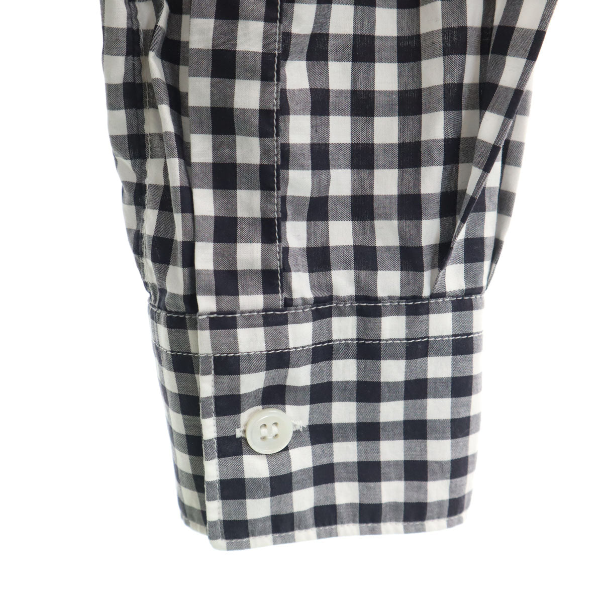 COMME des GARCONS SHIRT コムデギャルソンシャツ フランス製 ギンガムチェック 長袖 ボタンダウンシャツ S ブラック メンズ