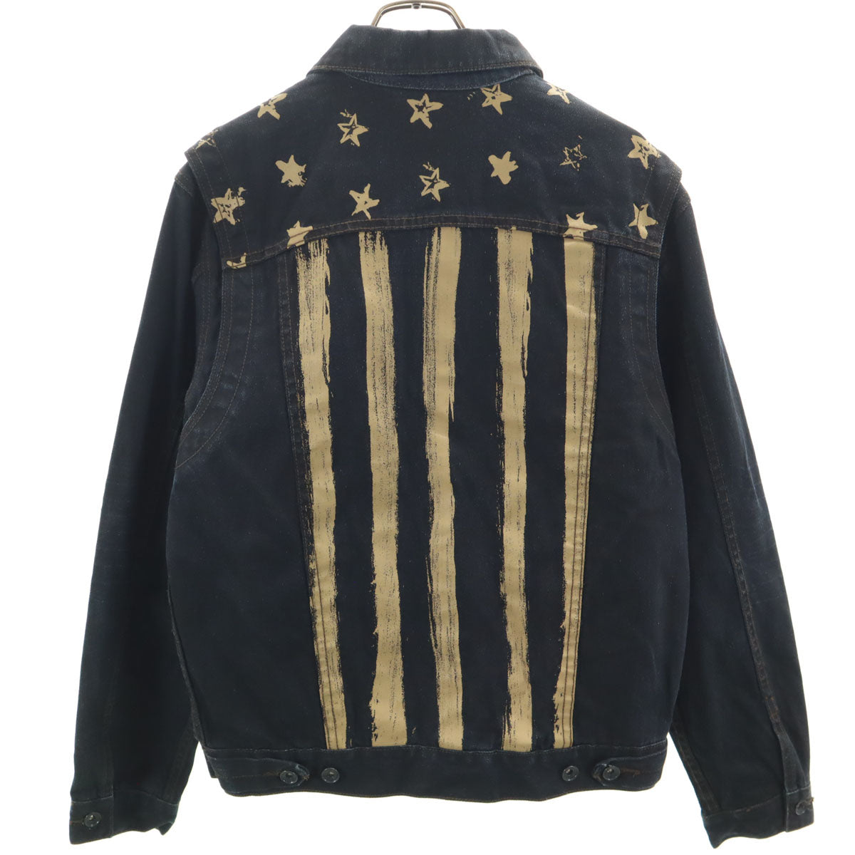 ROCAWEAR ロカウェア リネンブレンド 星条旗 デニムジャケット 40 ネイビー系 ジージャン メンズ