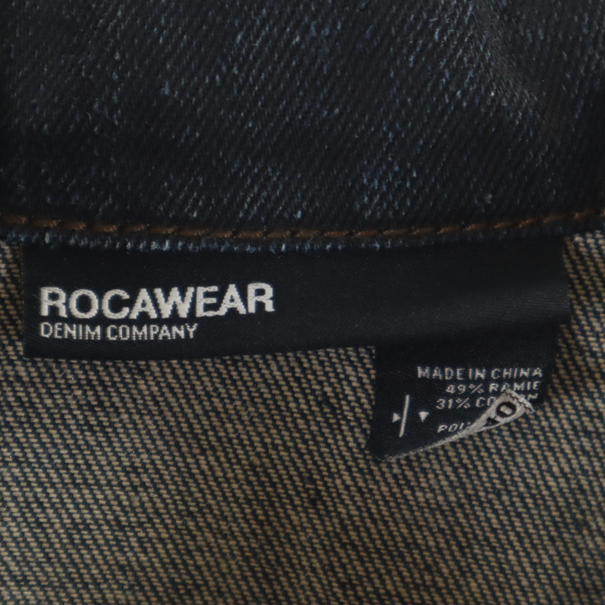 ROCAWEAR ロカウェア リネンブレンド 星条旗 デニムジャケット 40 ネイビー系 ジージャン メンズ