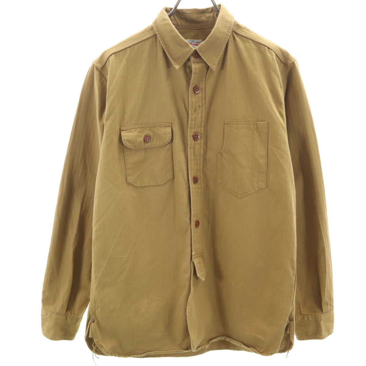 MOMOTARO JEANS 桃太郎ジーンズ 日本製 長袖 ワークシャツ 40 キャメル メンズ