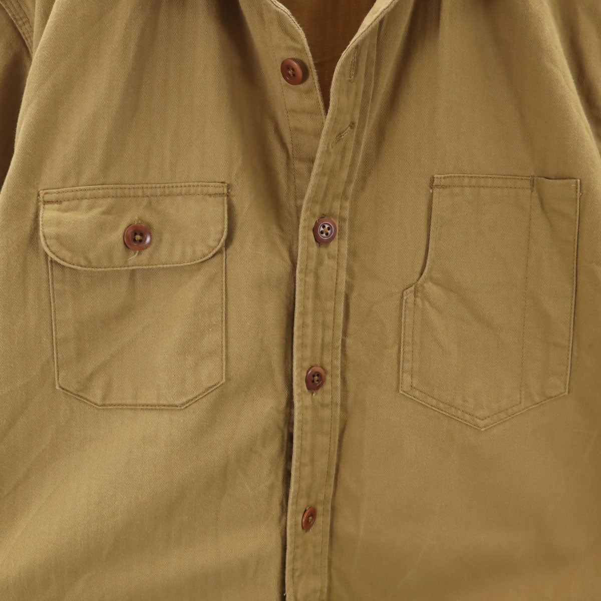 MOMOTARO JEANS 桃太郎ジーンズ 日本製 長袖 ワークシャツ 40 キャメル メンズ