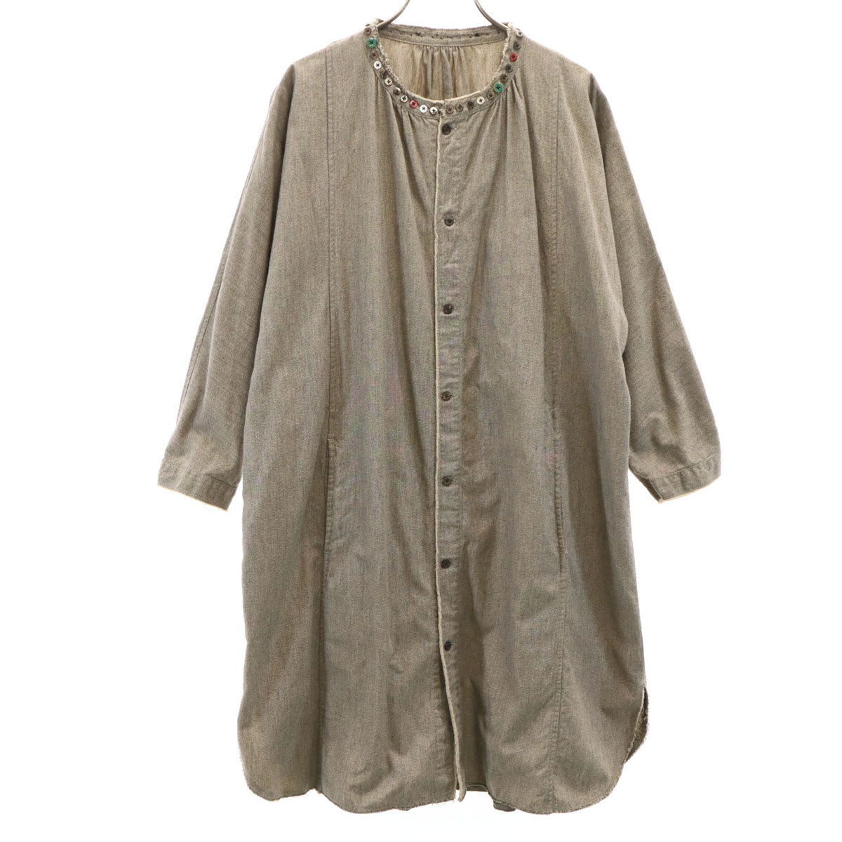 KAPITAL キャピタル 日本製 長袖 シャツワンピース 1 グレージュ レディース
